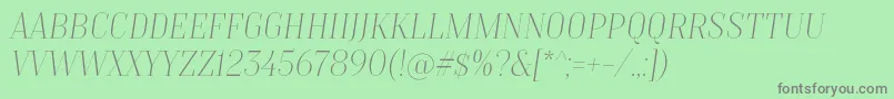 TtMoonsThinItalicDemo Font – Gray Fonts on Green Background