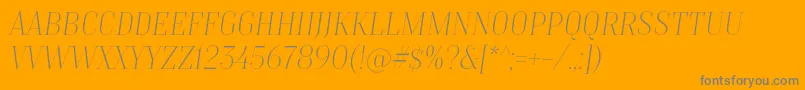 TtMoonsThinItalicDemo-Schriftart – Graue Schriften auf orangefarbenem Hintergrund