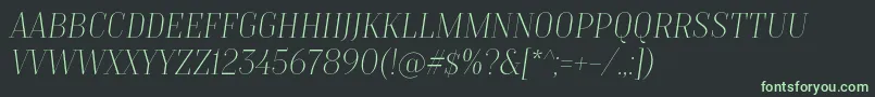 フォントTtMoonsThinItalicDemo – 黒い背景に緑の文字