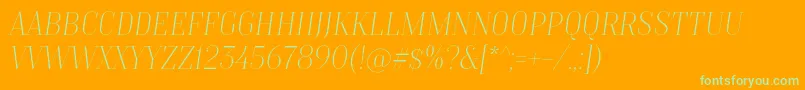 TtMoonsThinItalicDemo Font – Green Fonts on Orange Background
