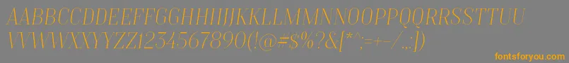 TtMoonsThinItalicDemo Font – Orange Fonts on Gray Background