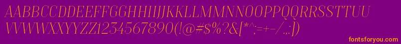 TtMoonsThinItalicDemo Font – Orange Fonts on Purple Background