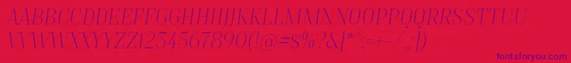 TtMoonsThinItalicDemo Font – Purple Fonts on Red Background