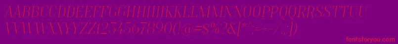 TtMoonsThinItalicDemo Font – Red Fonts on Purple Background