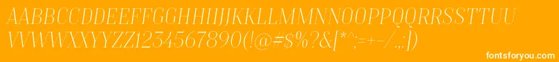 TtMoonsThinItalicDemo Font – White Fonts on Orange Background