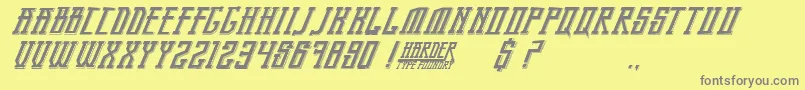 BandungPride-fontti – harmaat kirjasimet keltaisella taustalla