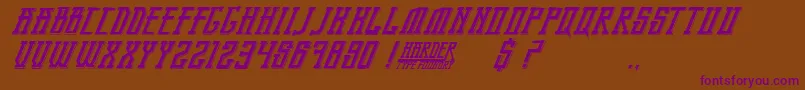 BandungPride-fontti – violetit fontit ruskealla taustalla