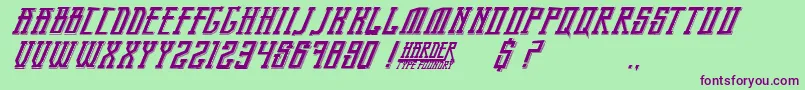 Шрифт BandungPride – фиолетовые шрифты на зелёном фоне