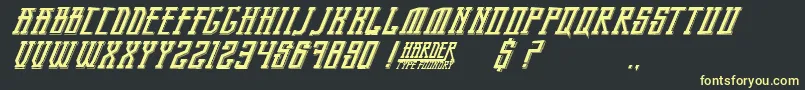 BandungPride-Schriftart – Gelbe Schriften auf schwarzem Hintergrund