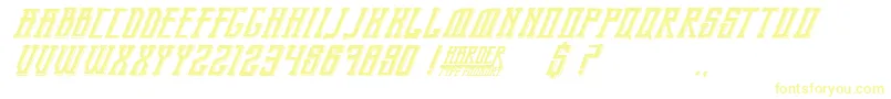 BandungPride-Schriftart – Gelbe Schriften auf weißem Hintergrund