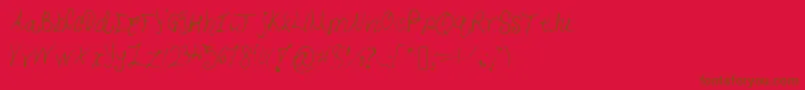 Decemberdear Font – Brown Fonts on Red Background