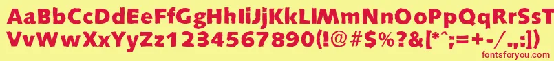 SaxonyantiqueXboldRegular Font – Red Fonts on Yellow Background