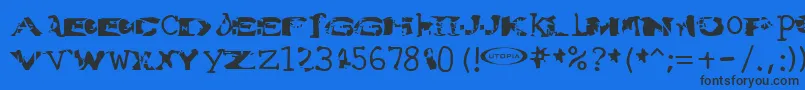 フォントWatertorture – 黒い文字の青い背景
