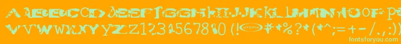 Watertorture Font – Green Fonts on Orange Background