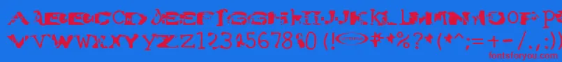 フォントWatertorture – 赤い文字の青い背景