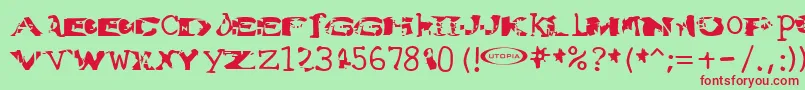 Watertorture Font – Red Fonts on Green Background