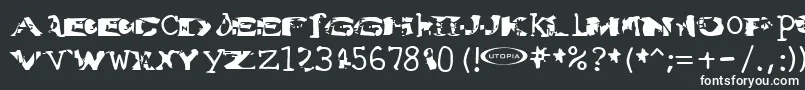 フォントWatertorture – 黒い背景に白い文字
