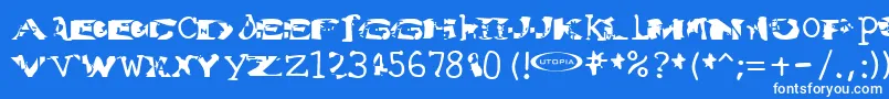 Watertorture Font – White Fonts on Blue Background