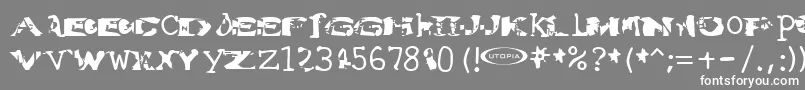 Watertorture-Schriftart – Weiße Schriften auf grauem Hintergrund