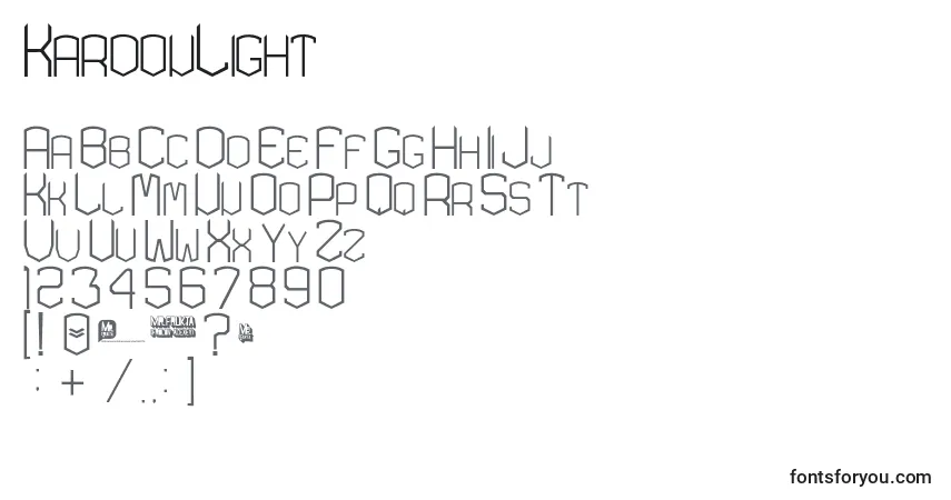 Schriftart KardonLight – Alphabet, Zahlen, spezielle Symbole