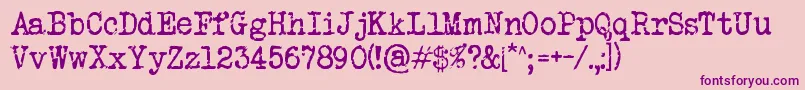 VeteranTypewriter Font – Purple Fonts on Pink Background