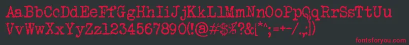 VeteranTypewriter Font – Red Fonts on Black Background
