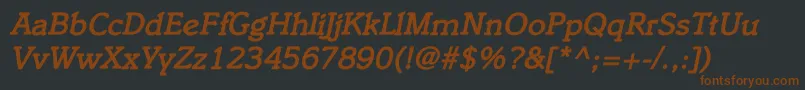 ItaliacBolditalic Font – Brown Fonts on Black Background