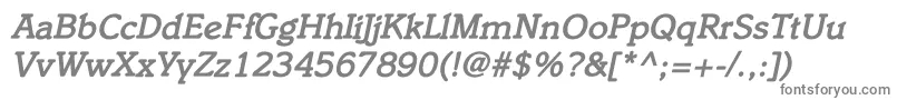 ItaliacBolditalic-fontti – harmaat kirjasimet valkoisella taustalla
