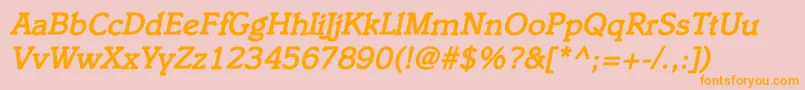 ItaliacBolditalic-Schriftart – Orangefarbene Schriften auf rosa Hintergrund