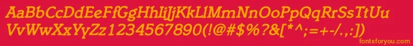 ItaliacBolditalic Font – Orange Fonts on Red Background