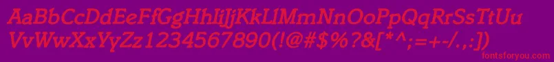 ItaliacBolditalic Font – Red Fonts on Purple Background