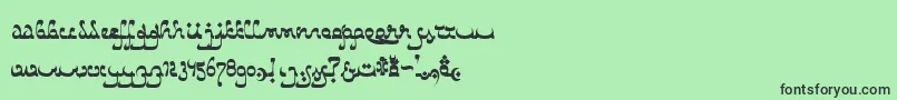 Czcionka CatharsisBedouin – czarne czcionki na zielonym tle