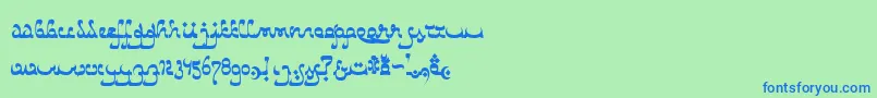 Czcionka CatharsisBedouin – niebieskie czcionki na zielonym tle