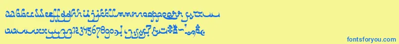 CatharsisBedouin Font – Blue Fonts on Yellow Background