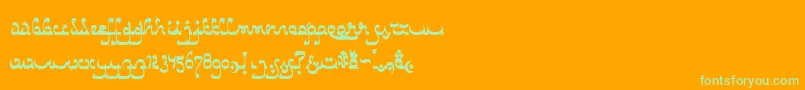CatharsisBedouin-Schriftart – Grüne Schriften auf orangefarbenem Hintergrund