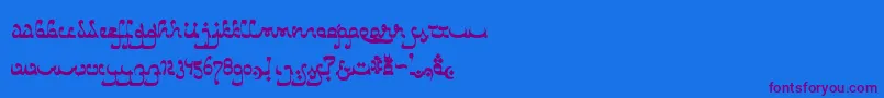 CatharsisBedouin-Schriftart – Violette Schriften auf blauem Hintergrund