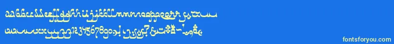 フォントCatharsisBedouin – 黄色の文字、青い背景