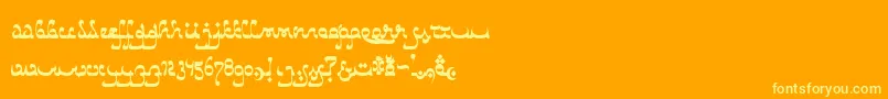 CatharsisBedouin Font – Yellow Fonts on Orange Background