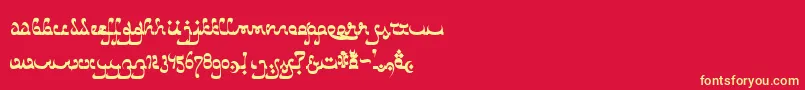 CatharsisBedouin Font – Yellow Fonts on Red Background