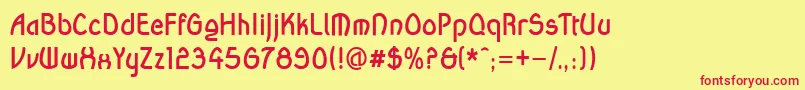 Wandb Font – Red Fonts on Yellow Background