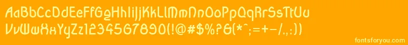Wandb Font – Yellow Fonts on Orange Background
