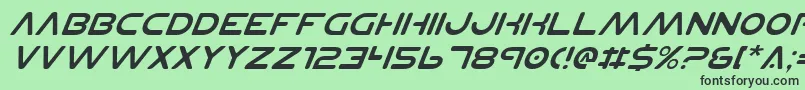 PlanetNsItalic Font – Black Fonts on Green Background