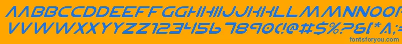 PlanetNsItalic Font – Blue Fonts on Orange Background