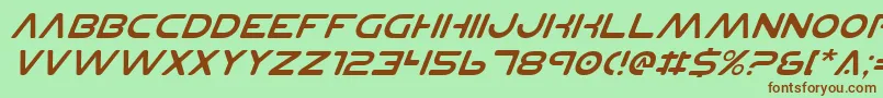 PlanetNsItalic Font – Brown Fonts on Green Background