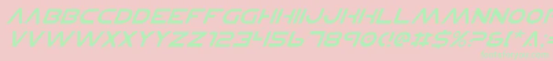 フォントPlanetNsItalic – ピンクの背景に緑の文字