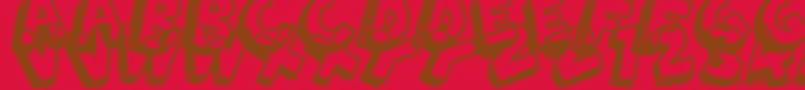 3DHandDrawns-Schriftart – Braune Schriften auf rotem Hintergrund