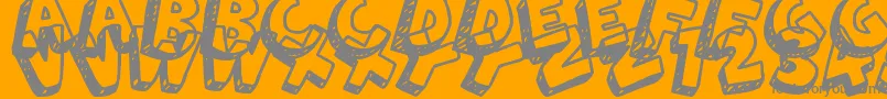Fonte 3DHandDrawns – fontes cinzas em um fundo laranja