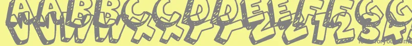 Шрифт 3DHandDrawns – серые шрифты на жёлтом фоне
