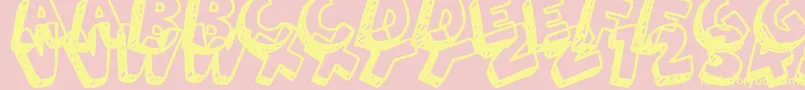 3DHandDrawns Font – Yellow Fonts on Pink Background