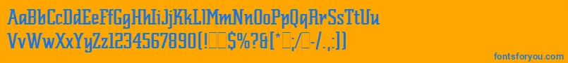 ScriptekLetPlain.1.0 Font – Blue Fonts on Orange Background